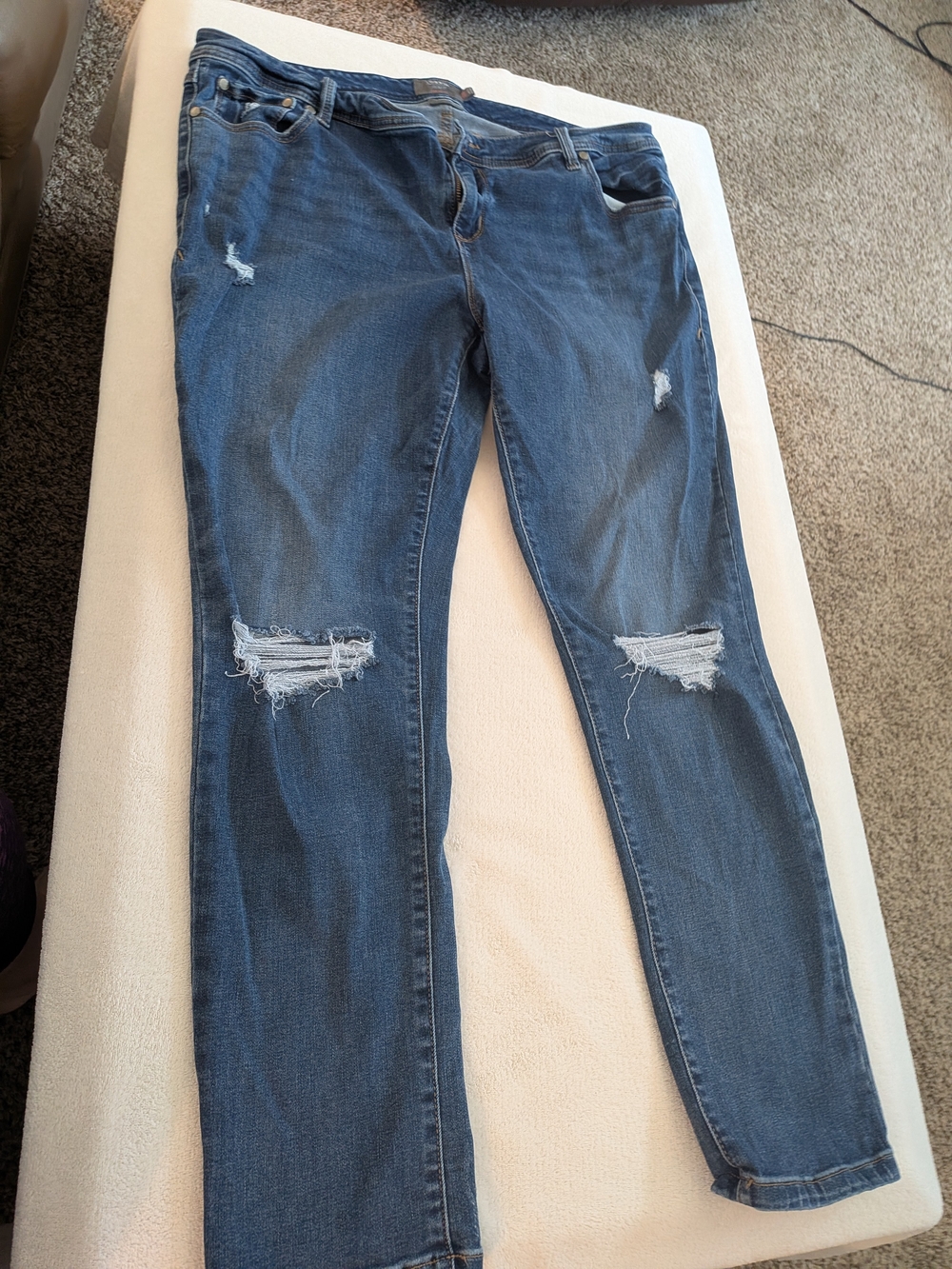 torrid Blue Distressed Skinny Jeans